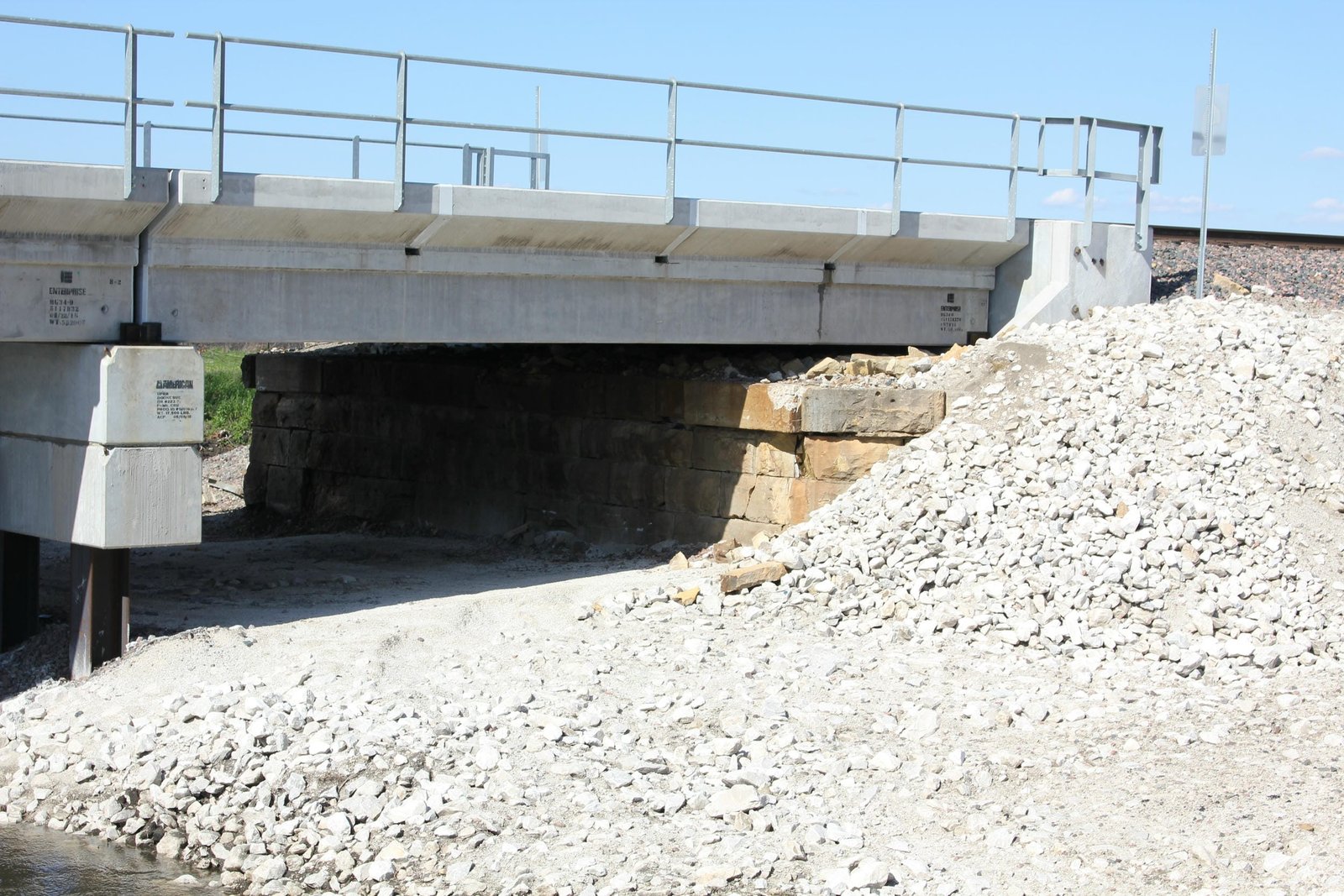Former east abutment after replacement